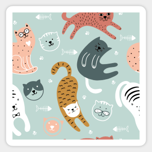 Cute cat pattern Sticker